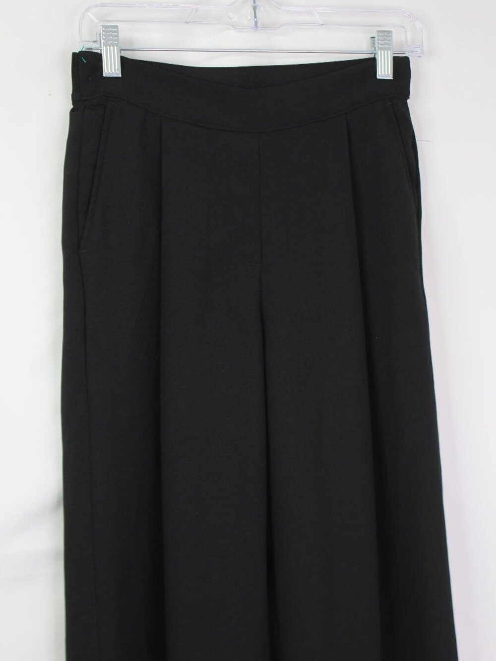 Spanx Women's Black Crepe Pleated Wide Leg Trouser Pants Small